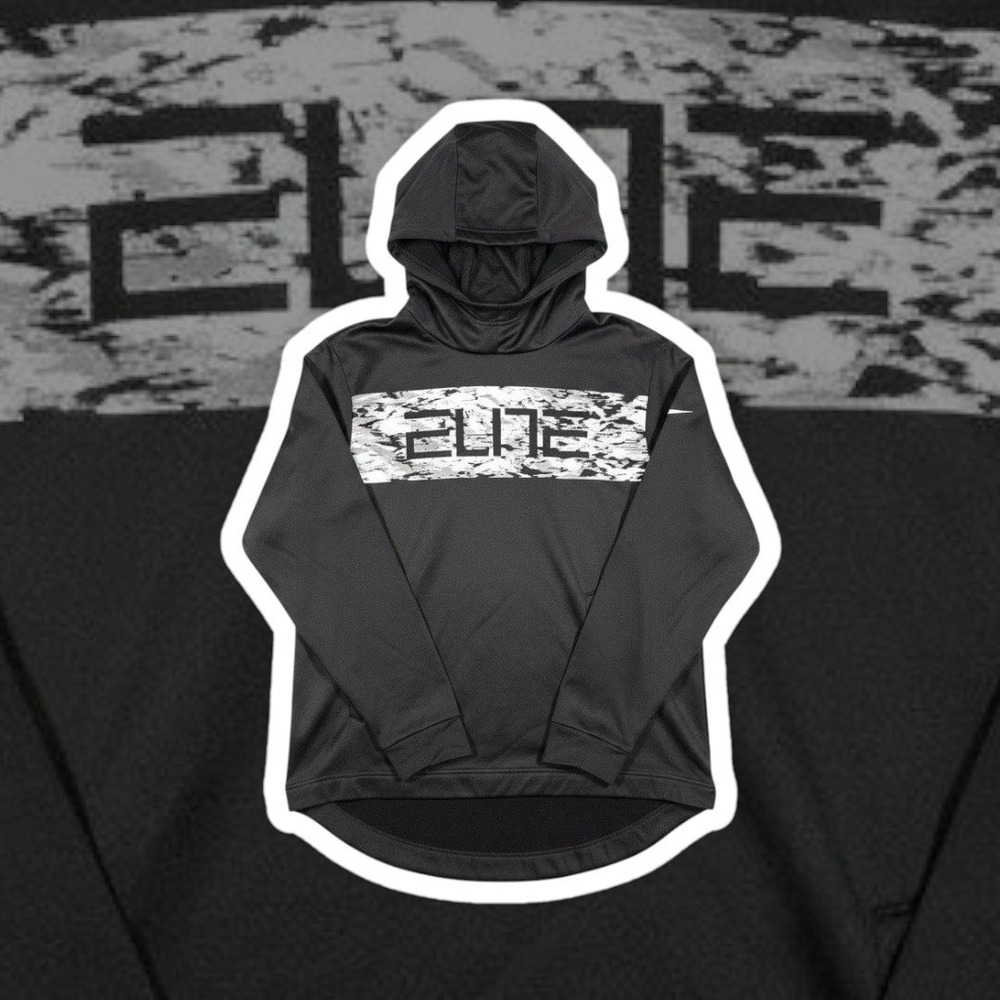 Nike Elite Basketball Dri-FIT Hoodie XL Black Camo Print Pullover 927221-010